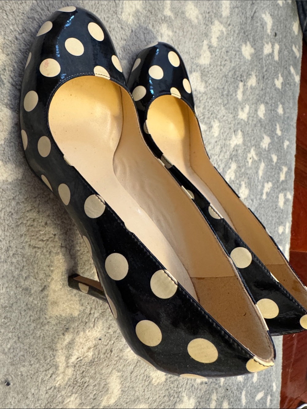 kate spade Black and Cream Polka Dot Pumps, 8 - Picture 2 of 3